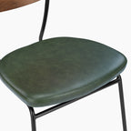 Phoenix Stackable Dining Chair | Vintage Green Faux Leather & Black