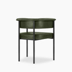 Roane Carver Dining Chair | Vintage Green Faux Leather & Black