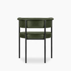 Roane Carver Dining Chair | Vintage Green Faux Leather & Black
