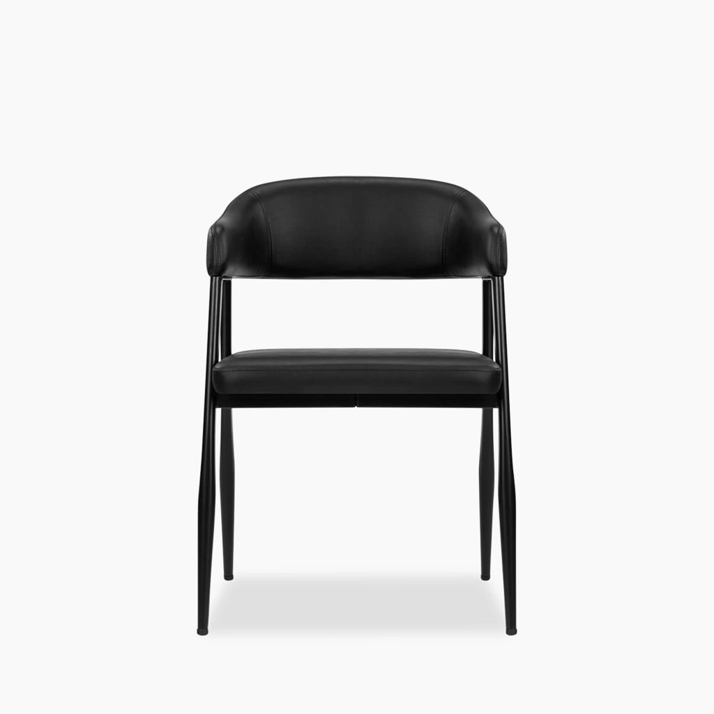 Presley Carver Dining Chair | Vintage Black Faux Leather & Black