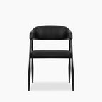 Presley Carver Dining Chair | Vintage Black Faux Leather & Black