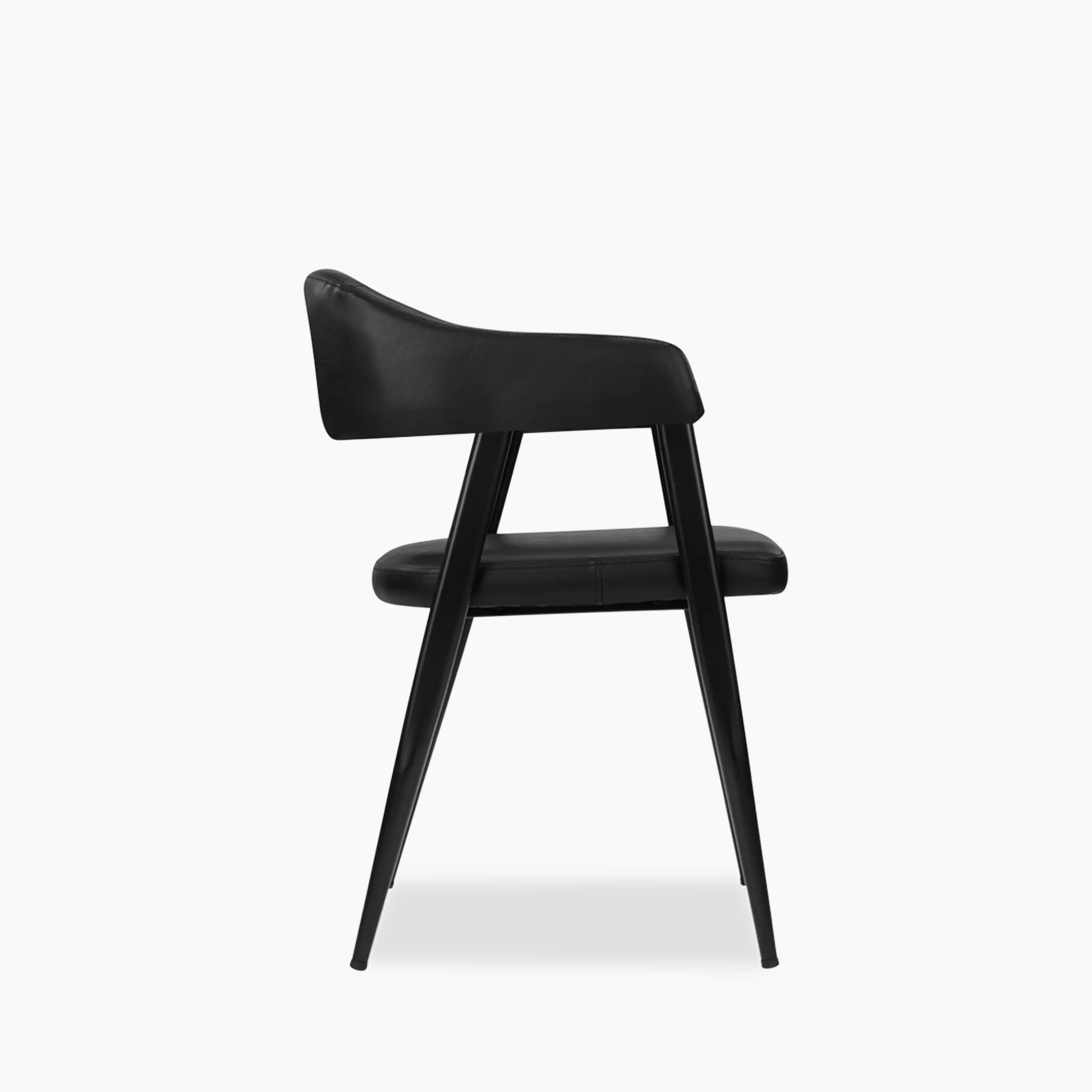 Presley Carver Dining Chair | Vintage Black Faux Leather & Black