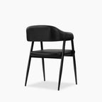 Presley Carver Dining Chair | Vintage Black Faux Leather & Black