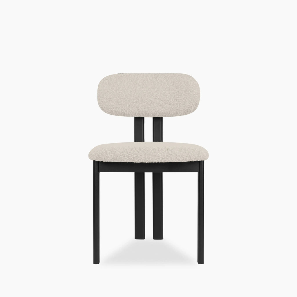 Arbor Dining Chair | Speckled Stone Sustainable Boucle & Black