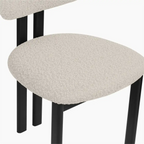 Arbor Dining Chair | Speckled Stone Sustainable Boucle & Black