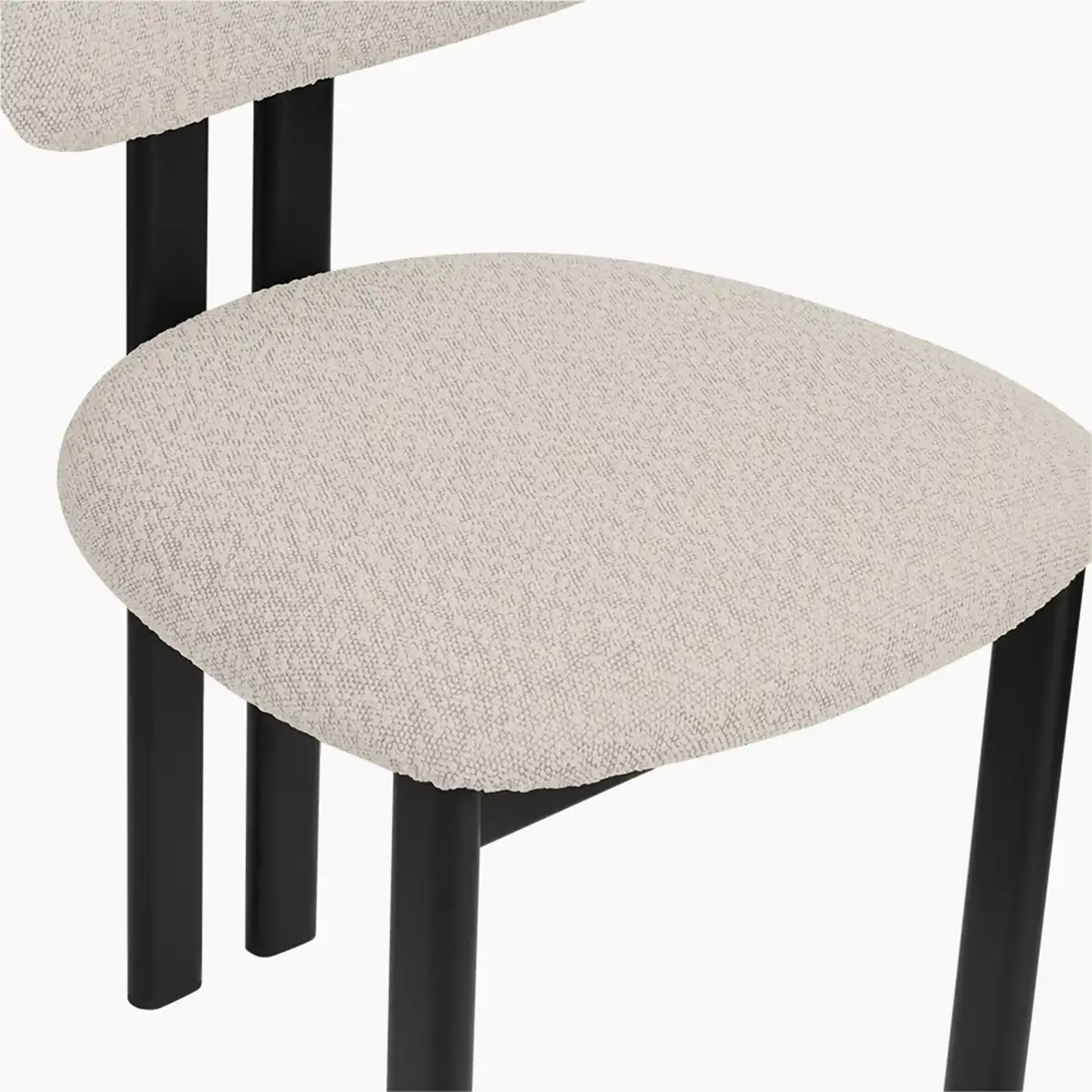Arbor Dining Chair | Speckled Stone Sustainable Boucle & Black