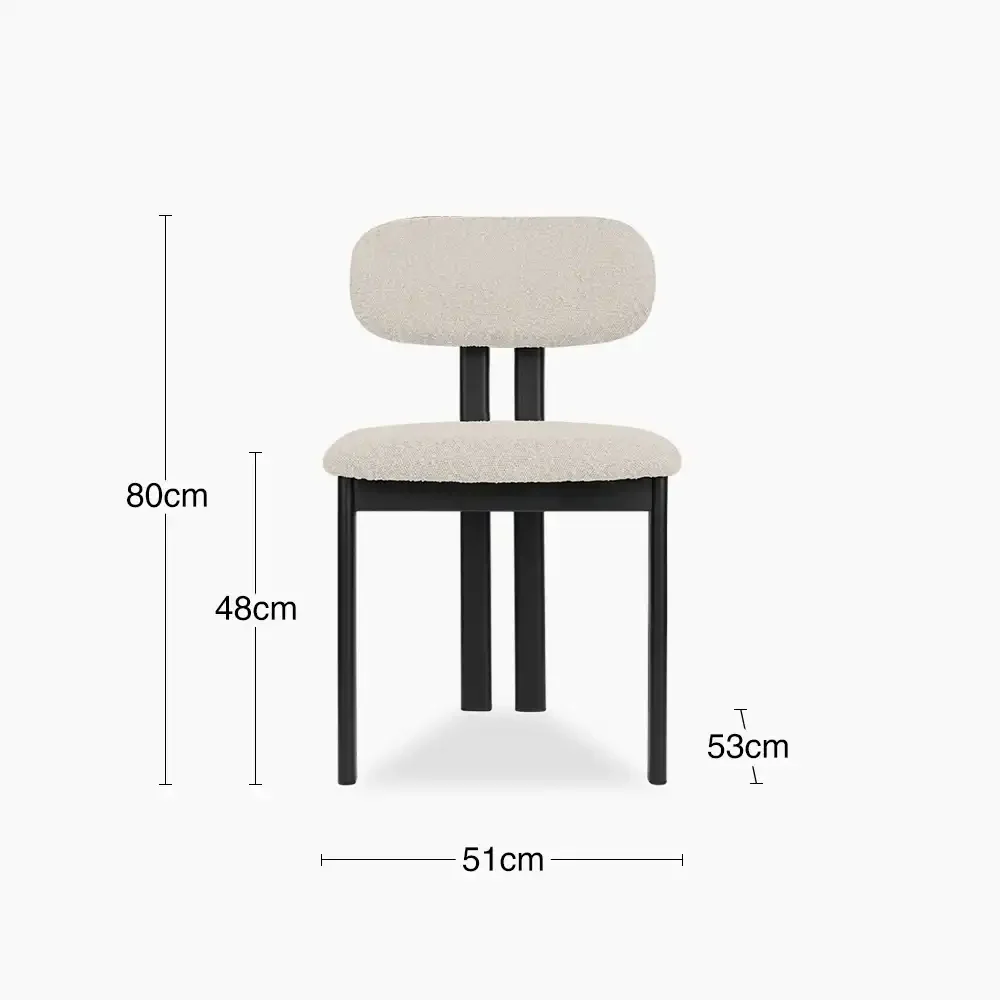 Arbor Dining Chair | Speckled Stone Sustainable Boucle & Black
