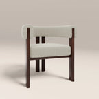 Cassius Carver Dining Chair | Speckled Stone Sustainable Boucle & Walnut