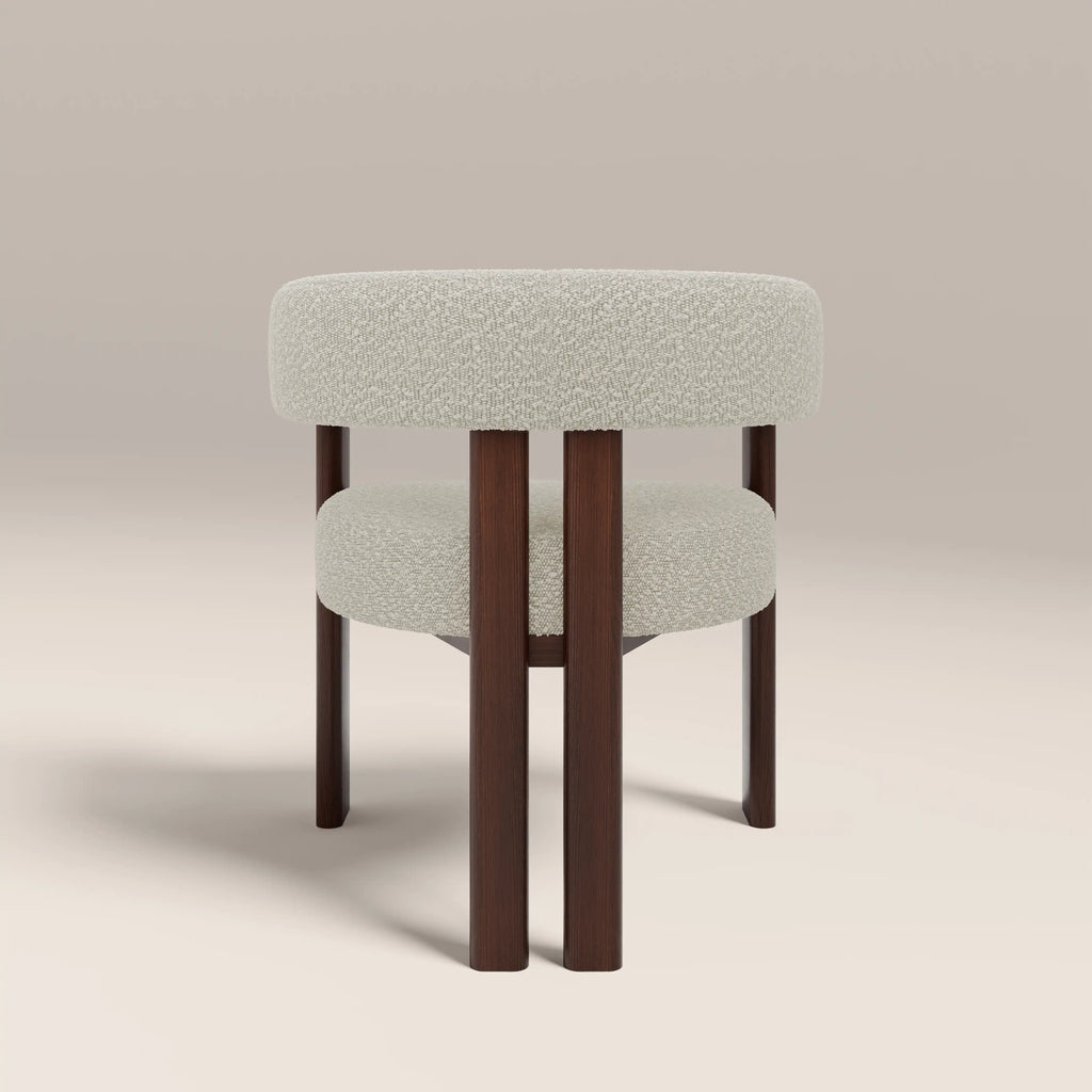 Cassius Carver Dining Chair | Speckled Stone Sustainable Boucle & Walnut