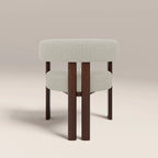 Cassius Carver Dining Chair | Speckled Stone Sustainable Boucle & Walnut