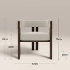 Cassius Carver Dining Chair | Speckled Stone Sustainable Boucle & Walnut