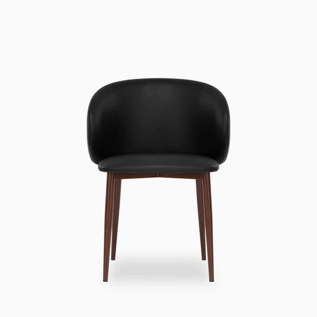Cameron Dining Chair | Noir Black Faux Leather