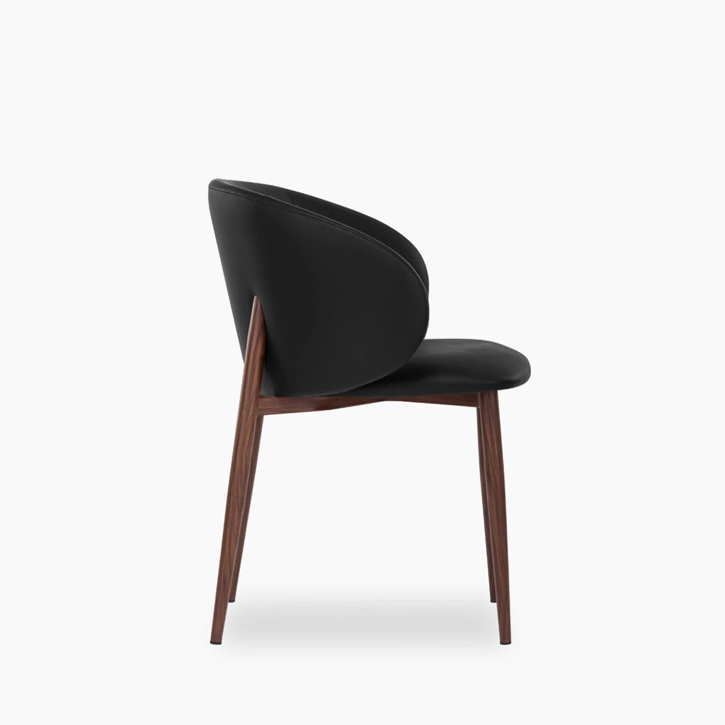 Cameron Dining Chair | Noir Black Faux Leather