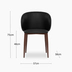 Cameron Dining Chair | Noir Black Faux Leather