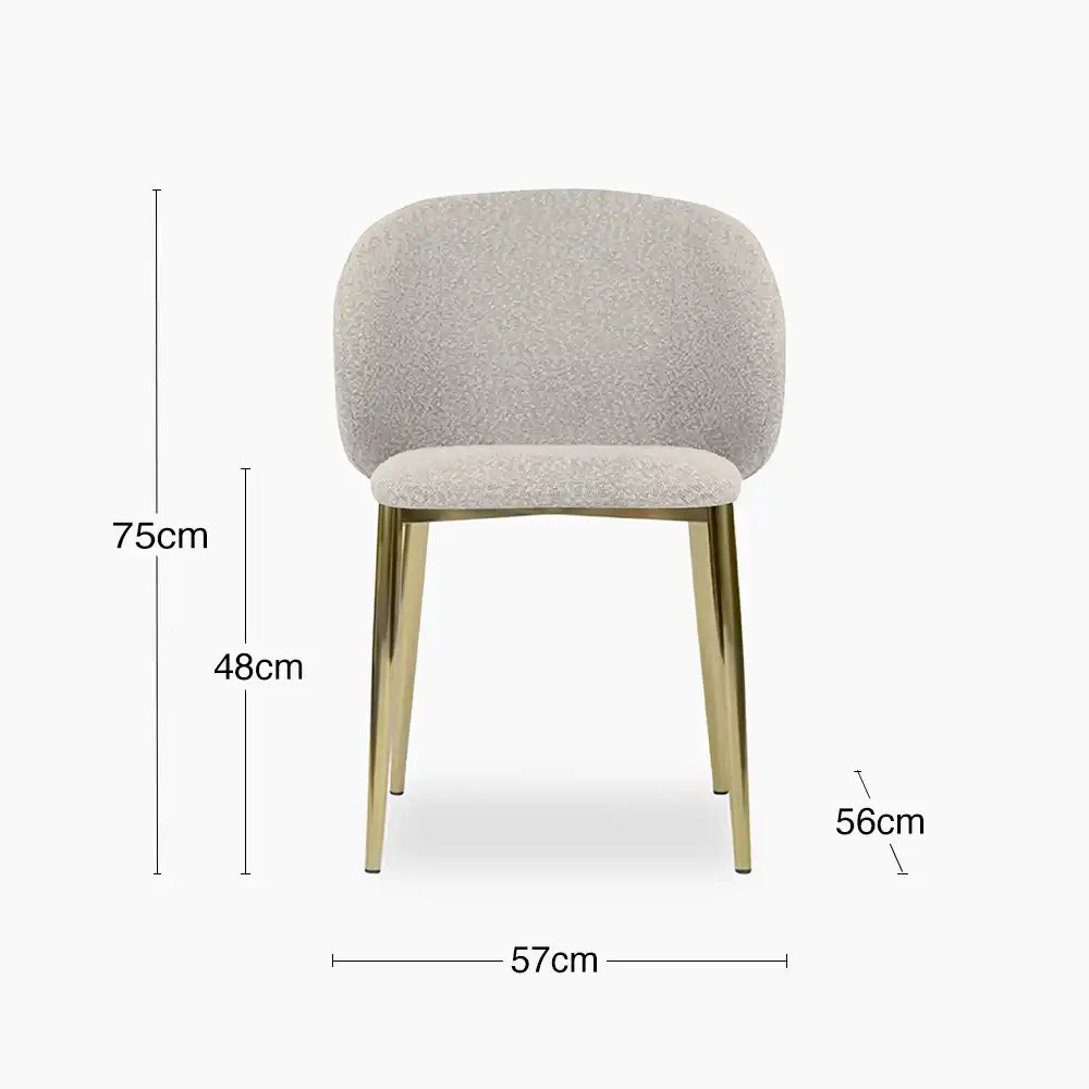 Cameron Dining Chair | Speckled Stone Sustainable Boucle