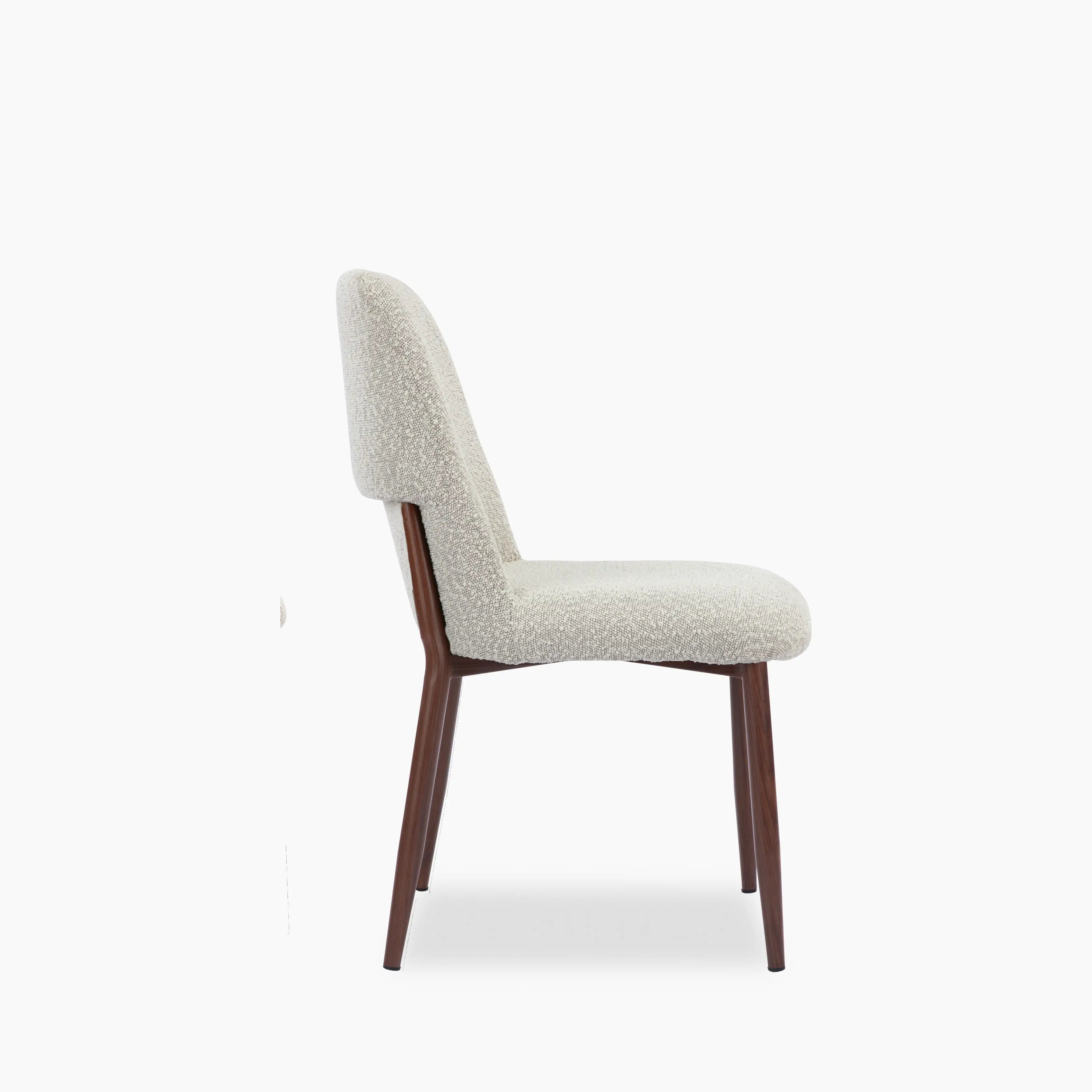 Amari Dining Chair | Speckled Stone Sustainable Boucle & Walnut