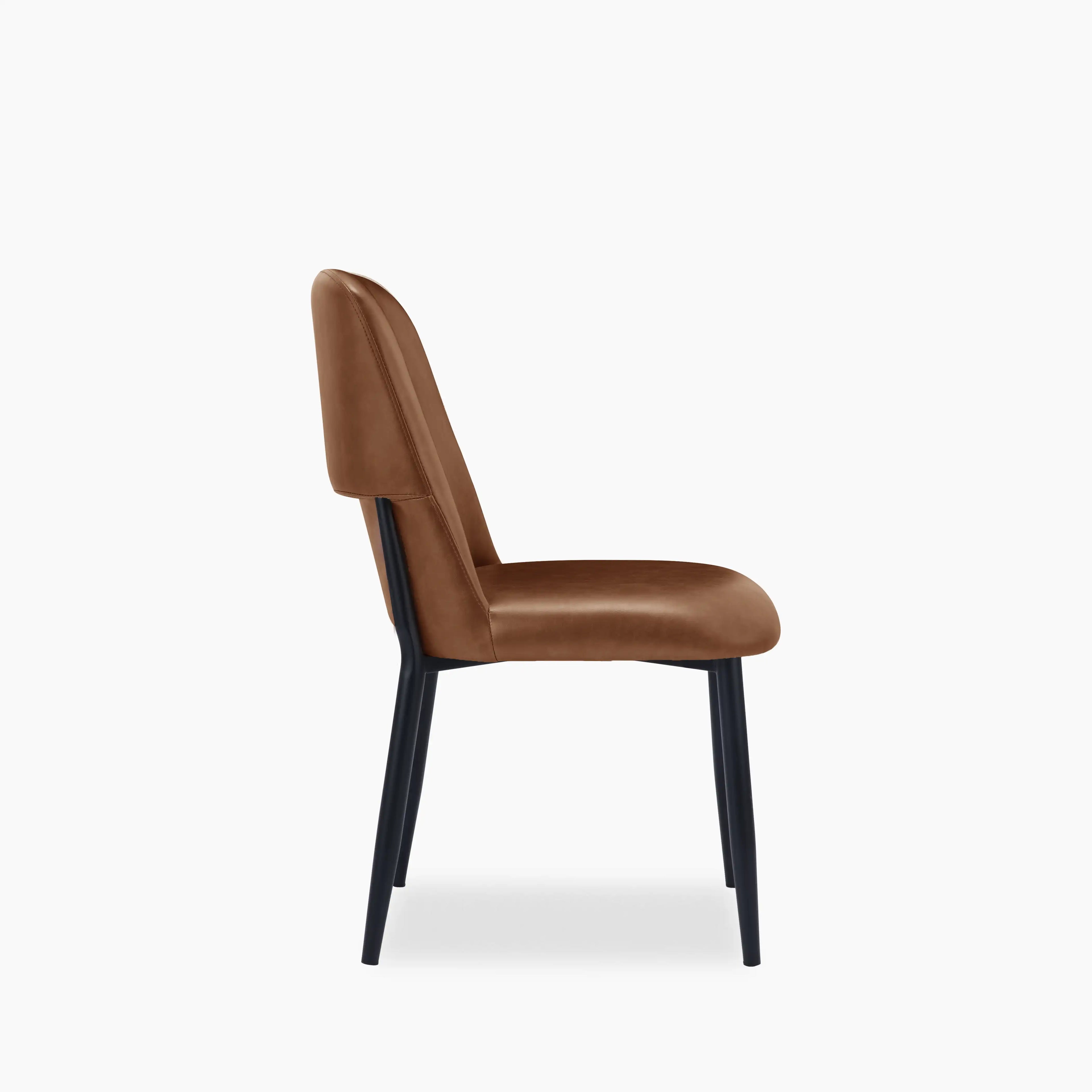 Amari Dining Chair | Vintage Tan Faux Leather & Black