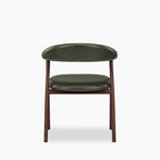 Monroe Carver Dining Chair | Vintage Green Faux Leather & Walnut