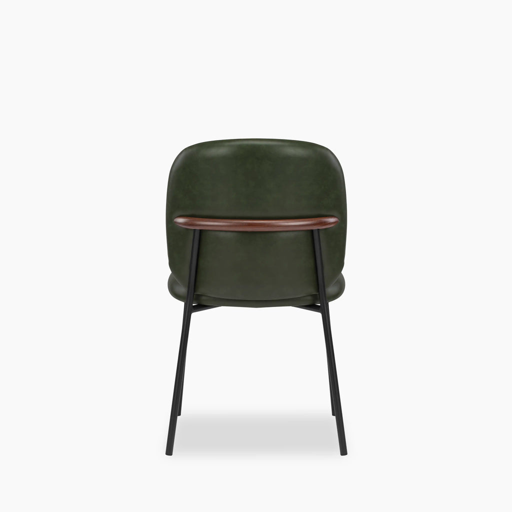 Harlow Dining Chair | Vintage Green Faux Leather & Black