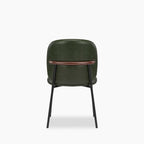 Harlow Dining Chair | Vintage Green Faux Leather & Black