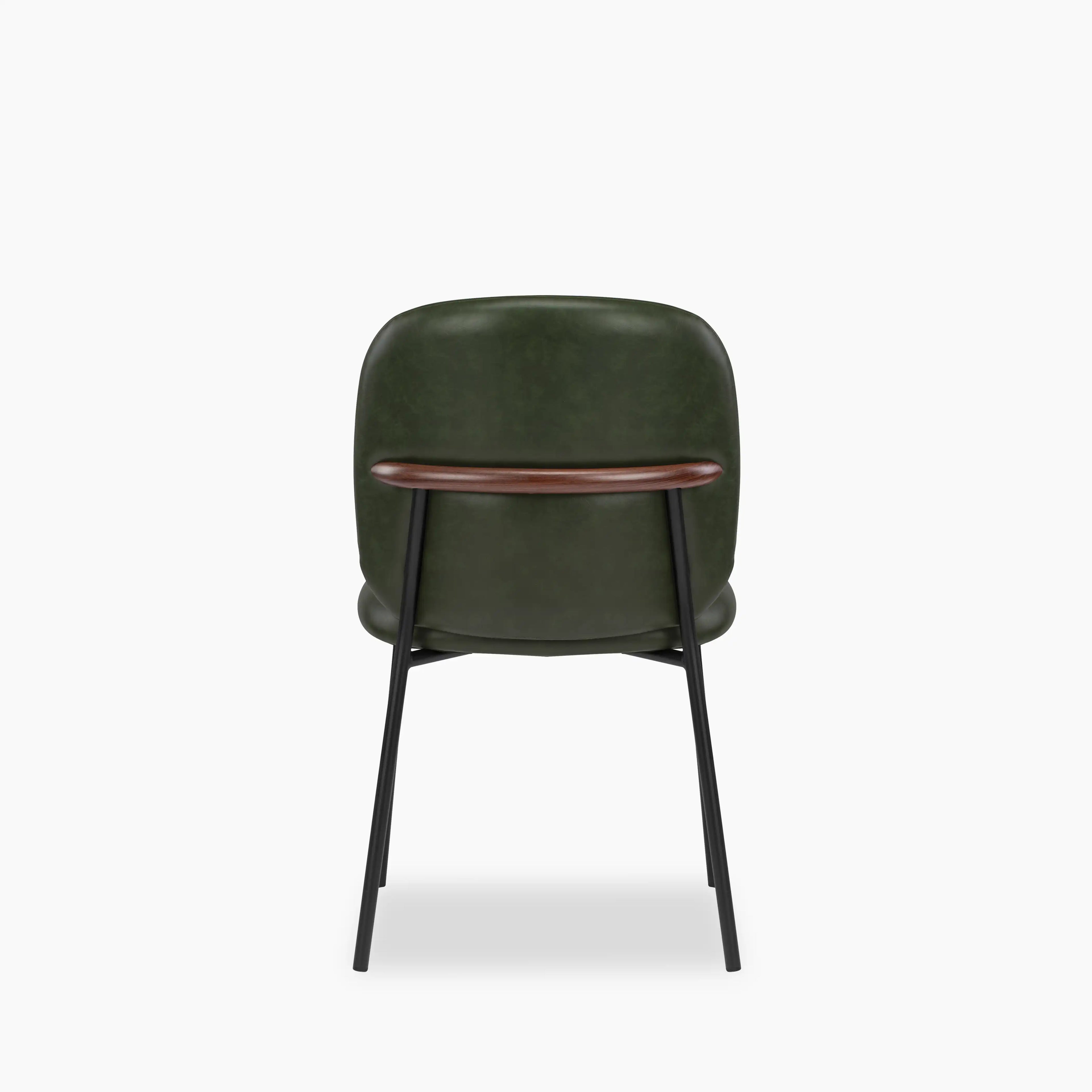 Harlow Dining Chair | Vintage Green Faux Leather & Black