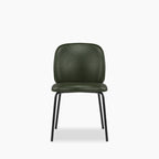 Harlow Dining Chair | Vintage Green Faux Leather & Black