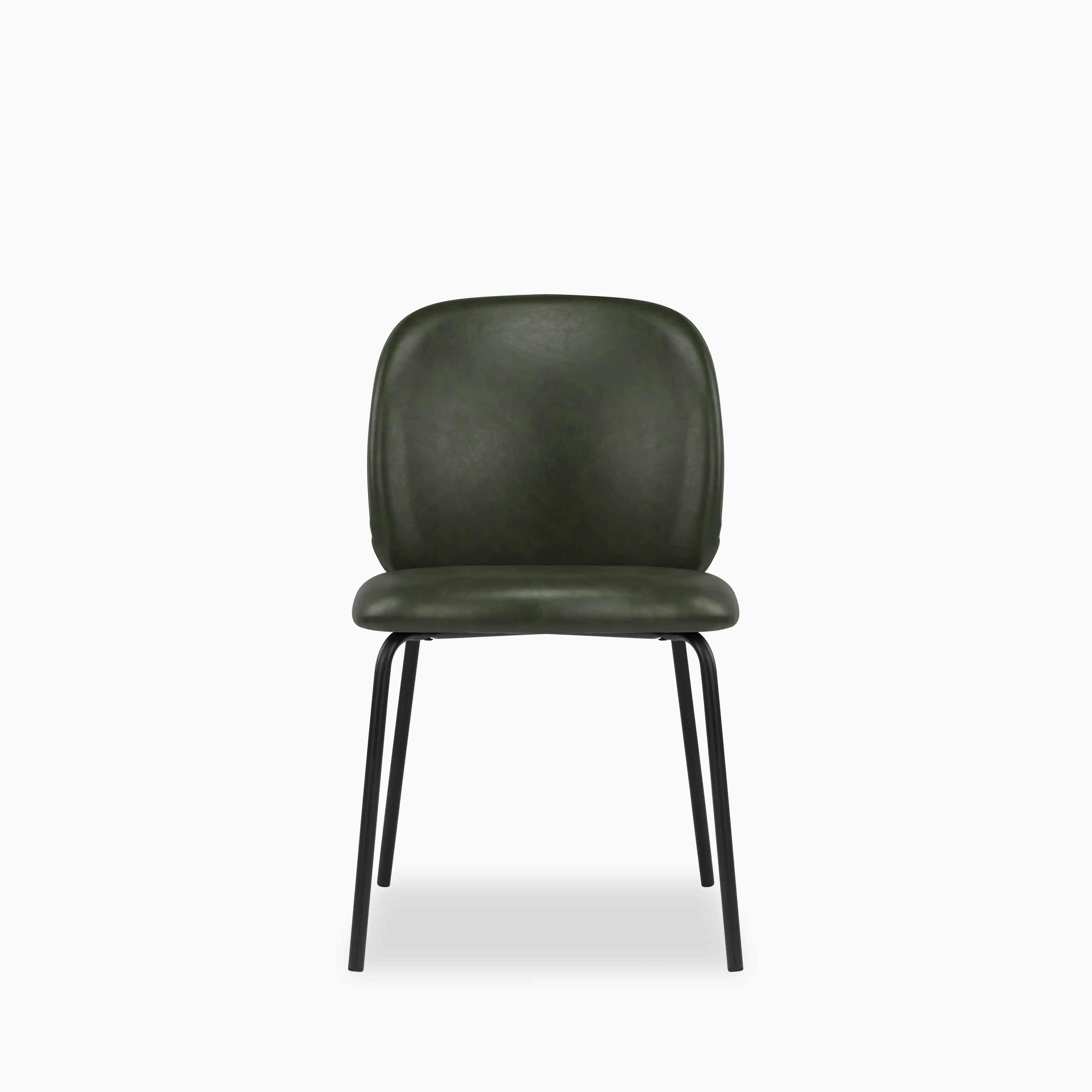 Harlow Dining Chair | Vintage Green Faux Leather & Black