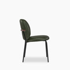 Harlow Dining Chair | Vintage Green Faux Leather & Black