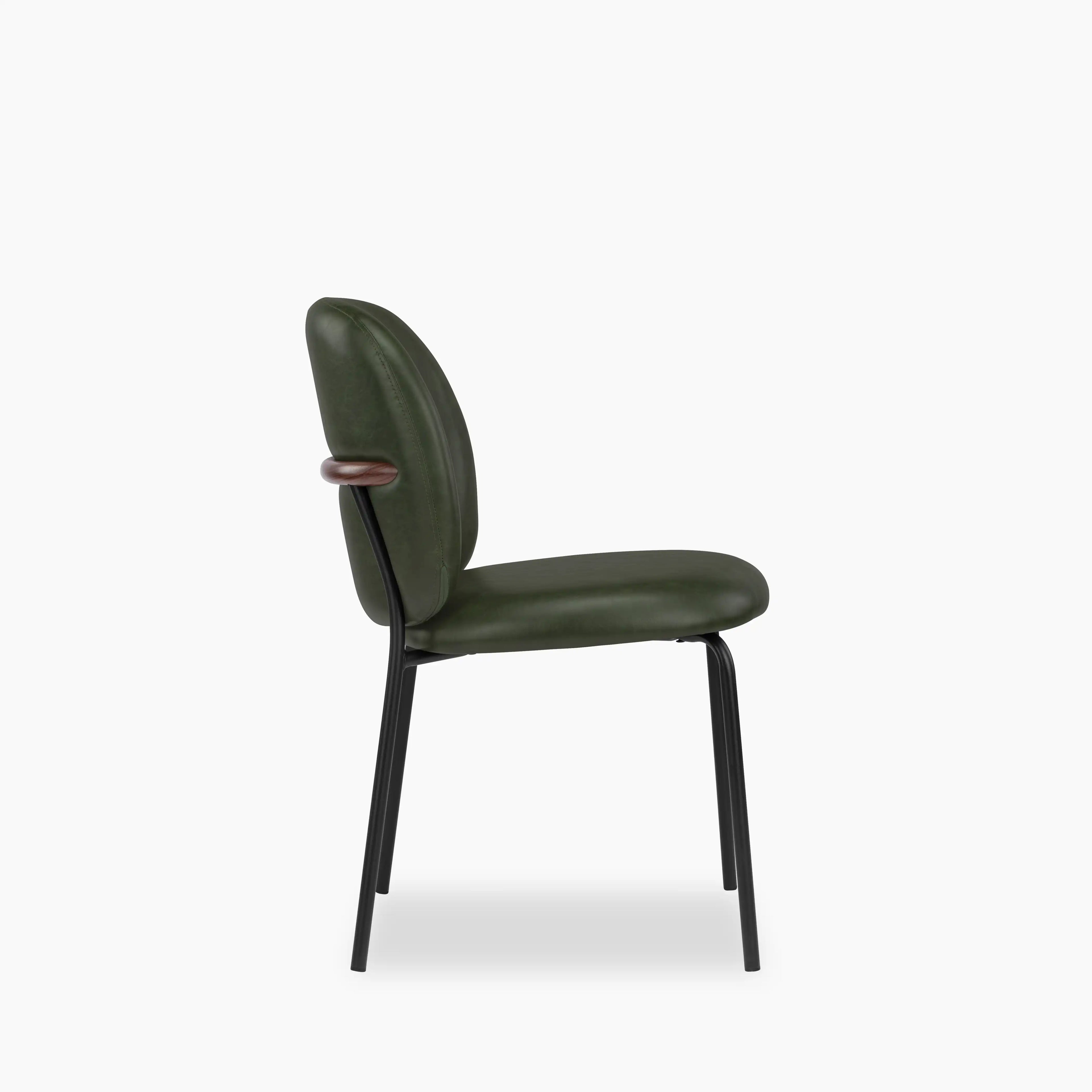 Harlow Dining Chair | Vintage Green Faux Leather & Black