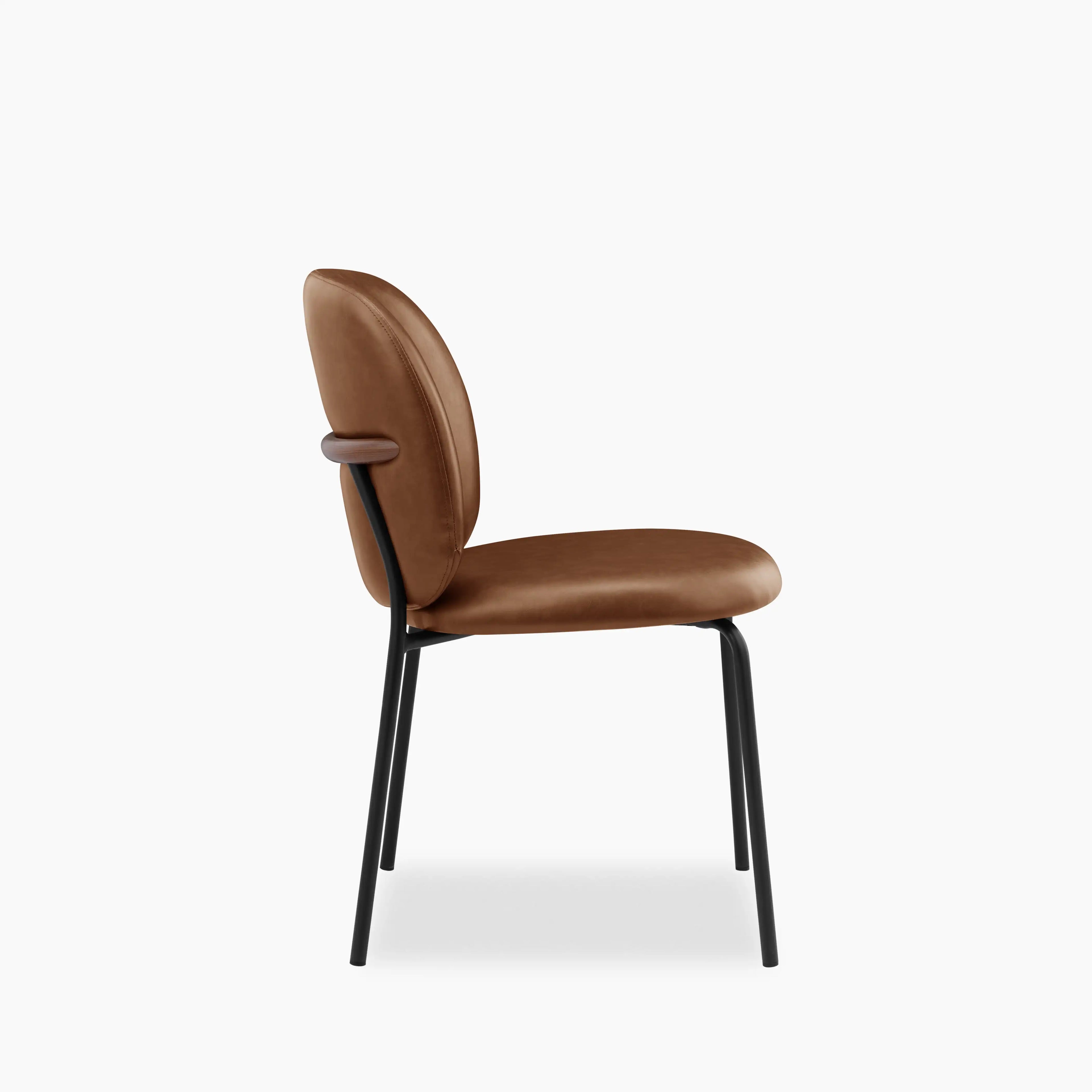 Harlow Dining Chair | Vintage Tan Faux Leather & Black