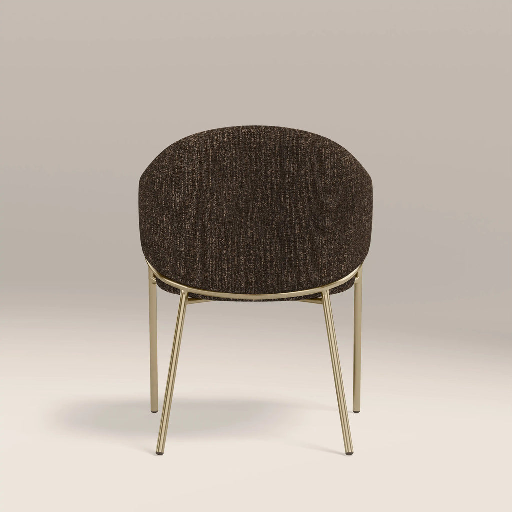 Luca Carver Dining Chair | Speckled Espresso Boucle & Brass
