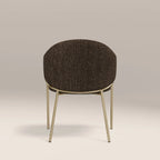 Luca Carver Dining Chair | Speckled Espresso Boucle & Brass