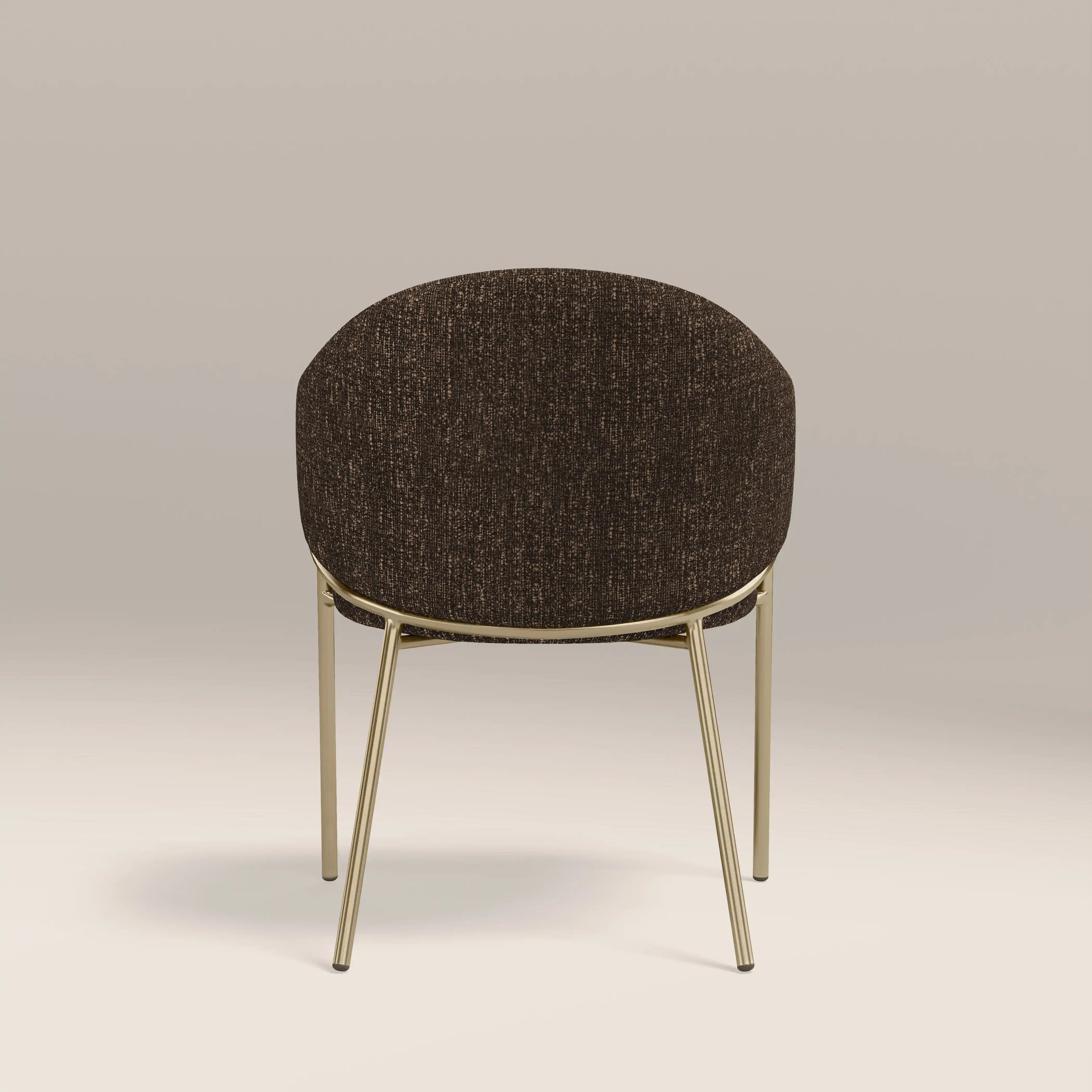 Luca Carver Dining Chair | Speckled Espresso Boucle & Brass