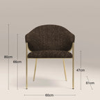 Luca Carver Dining Chair | Speckled Espresso Boucle & Brass