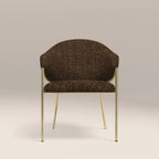 Luca Carver Dining Chair | Speckled Espresso Boucle & Brass