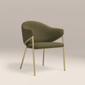 Luca Carver Dining Chair | Moss Green Sustainable Mohair Velvet & Brass