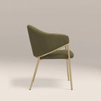Luca Carver Dining Chair | Moss Green Sustainable Mohair Velvet & Brass