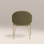 Luca Carver Dining Chair | Moss Green Sustainable Mohair Velvet & Brass
