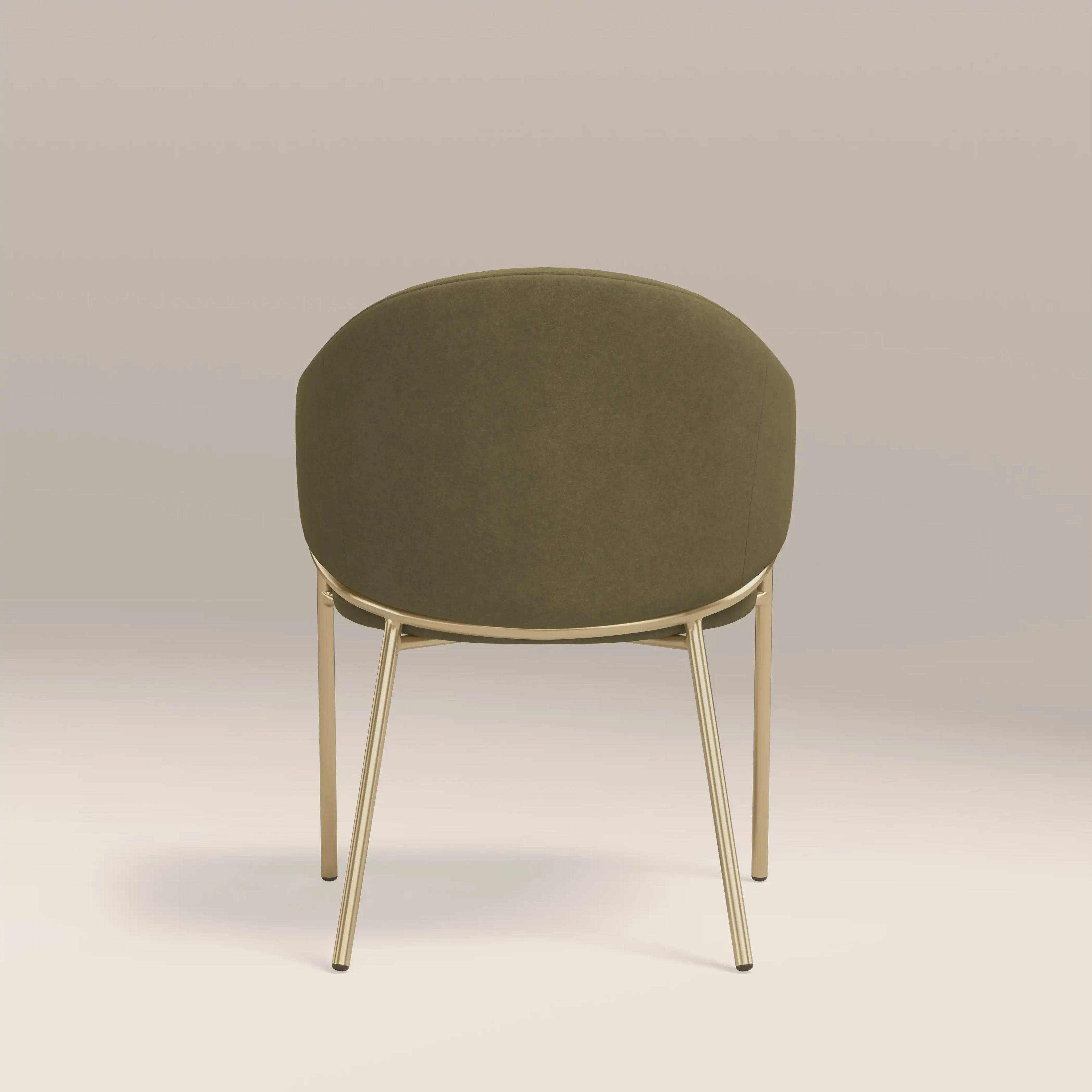 Luca Carver Dining Chair | Moss Green Sustainable Mohair Velvet & Brass
