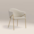 Luca Carver Dining Chair | Speckled Stone Sustainable Boucle & Brass