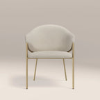 Luca Carver Dining Chair | Speckled Stone Sustainable Boucle & Brass