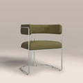 Juliana Carver Dining Chair | Moss Green Sustainable Mohair Velvet & Chrome