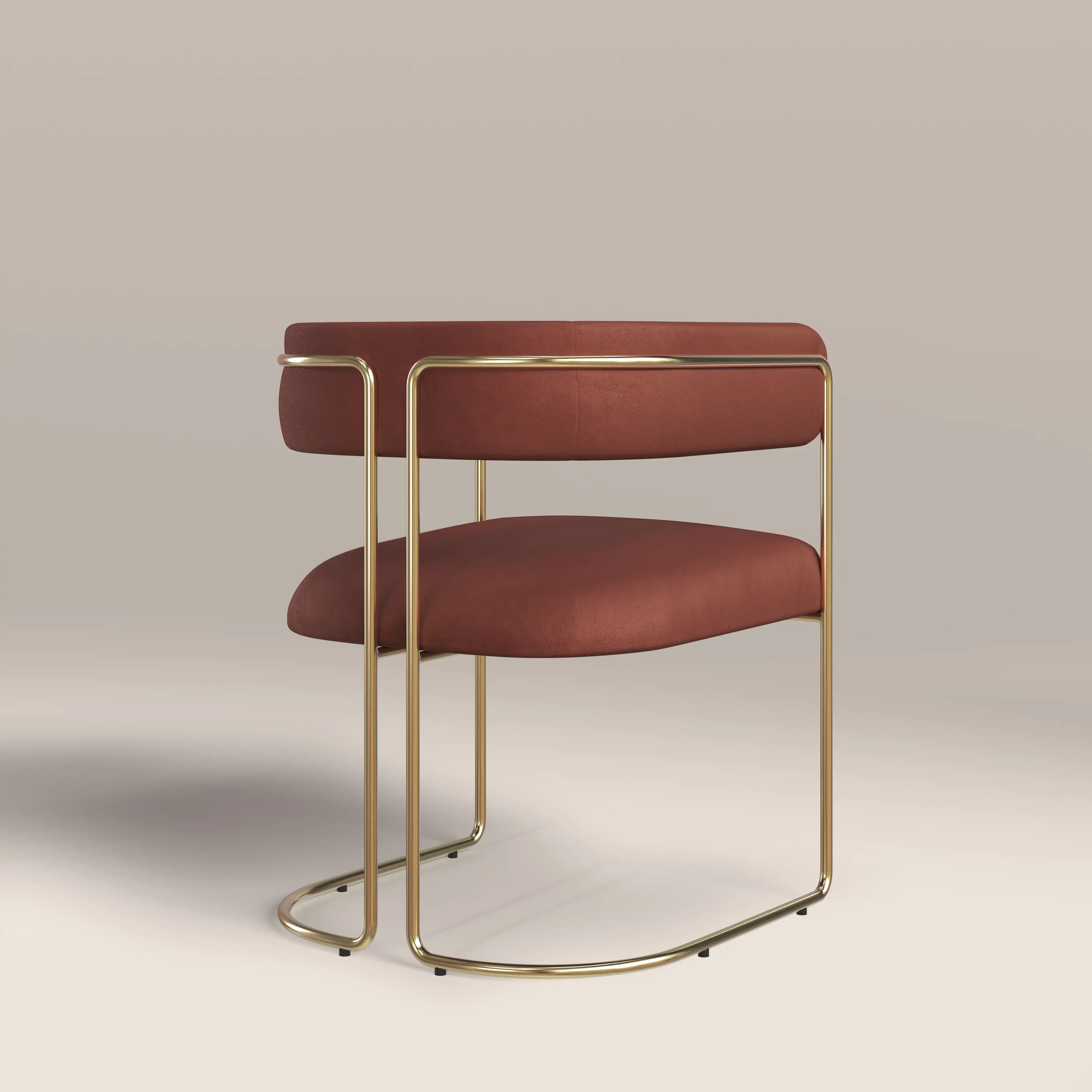 Juliana Carver Dining Chair | Rust Red Sustainable Velvet & Brass