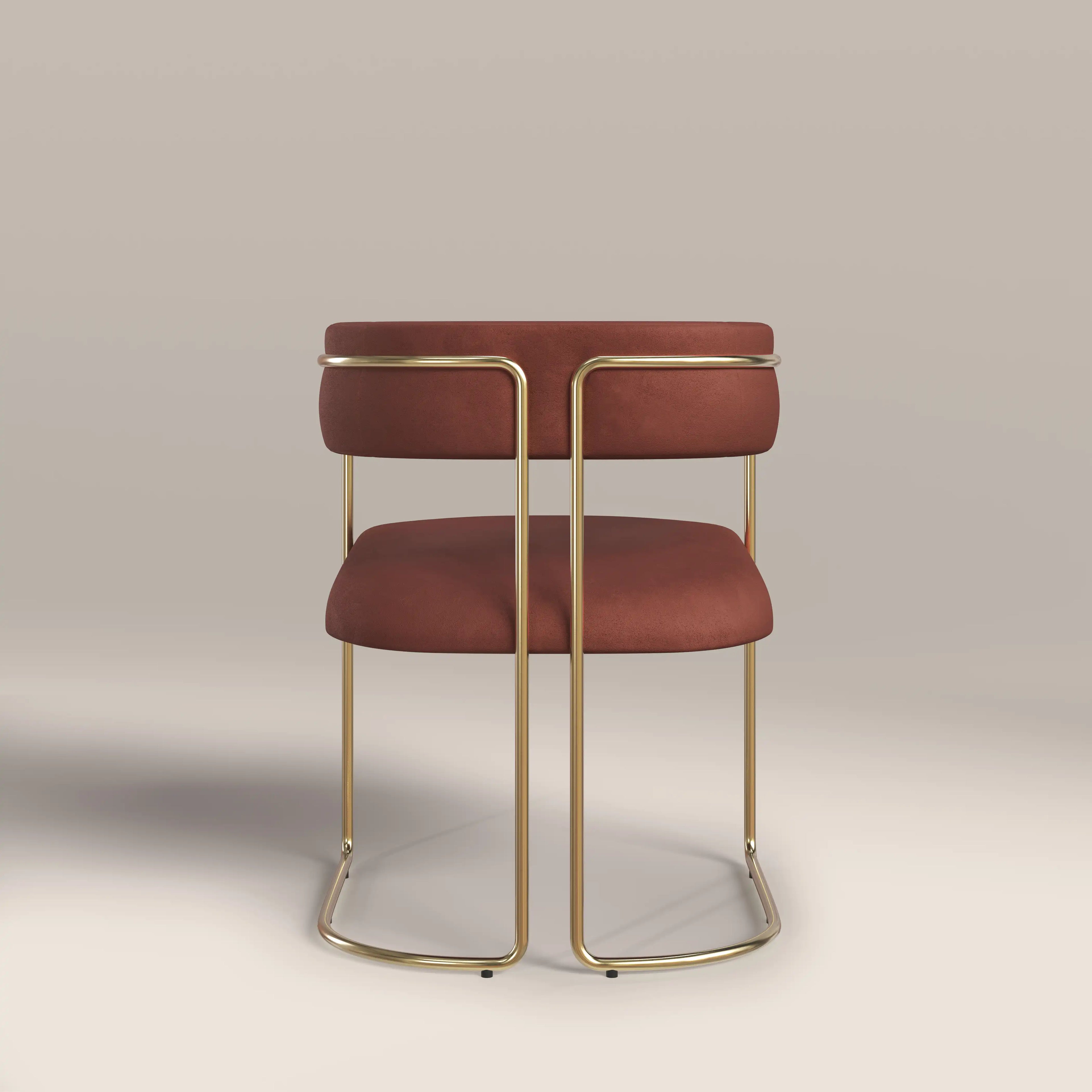 Juliana Carver Dining Chair | Rust Red Sustainable Velvet & Brass