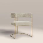 Juliana Carver Dining Chair | Speckled Stone Sustainable Boucle & Brass