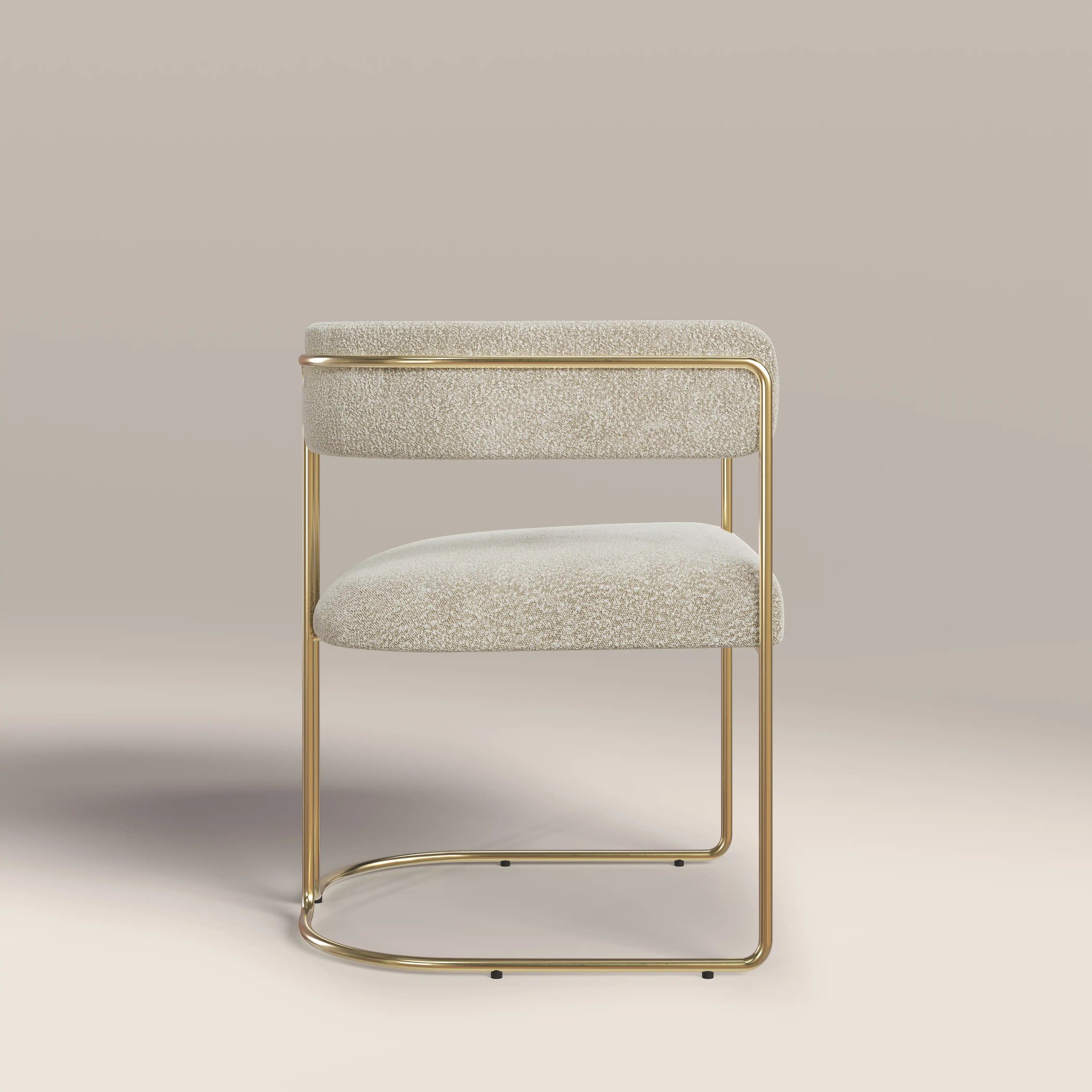 Juliana Carver Dining Chair | Speckled Stone Sustainable Boucle & Brass