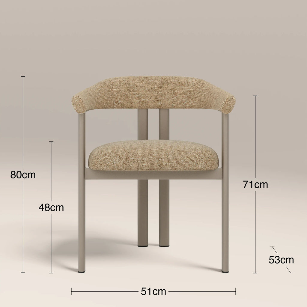 Arbor Carver Dining Chair | Speckled Latte Boucle & Latte