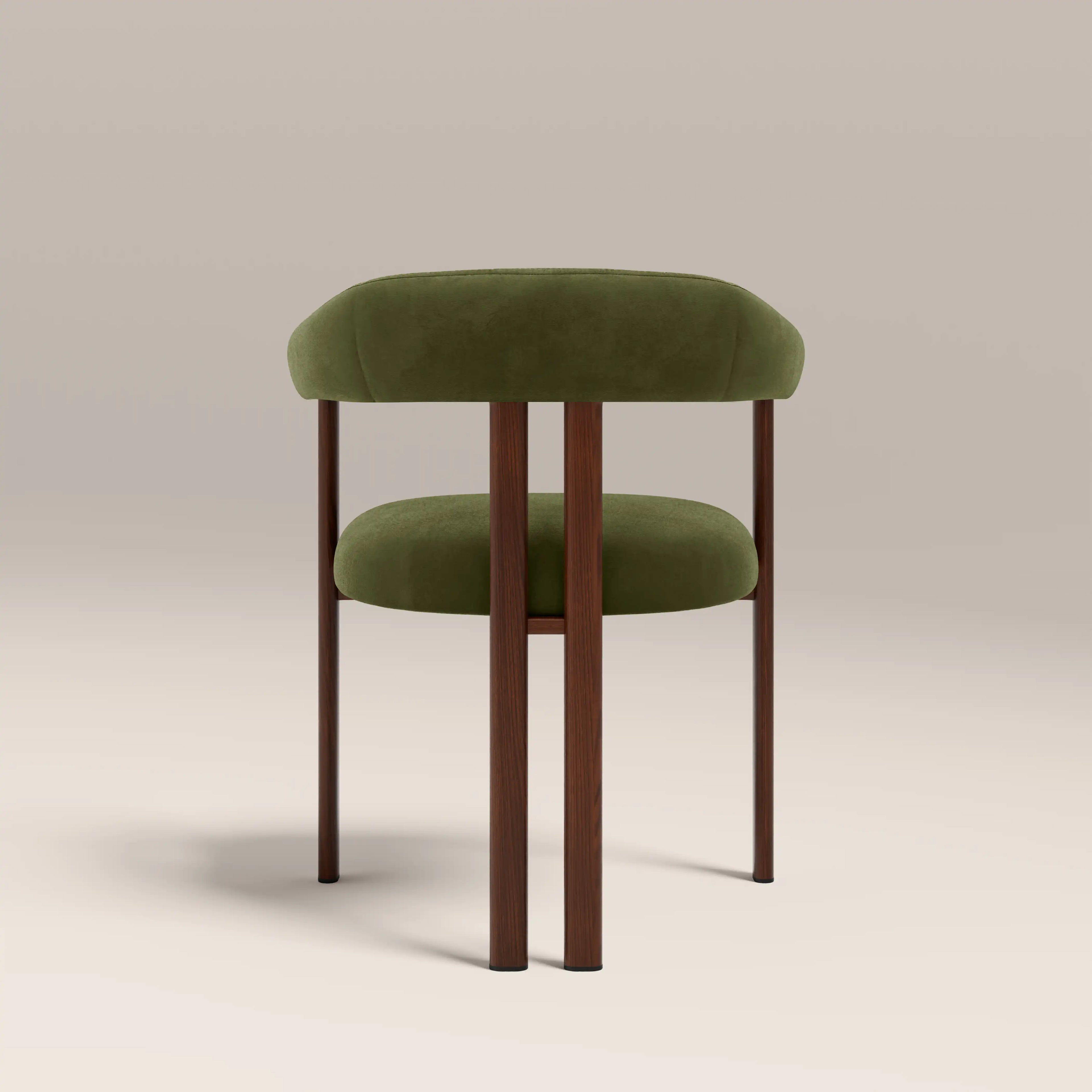 Arbor Carver Dining Chair | Olive Green Sustainable Velvet & Walnut
