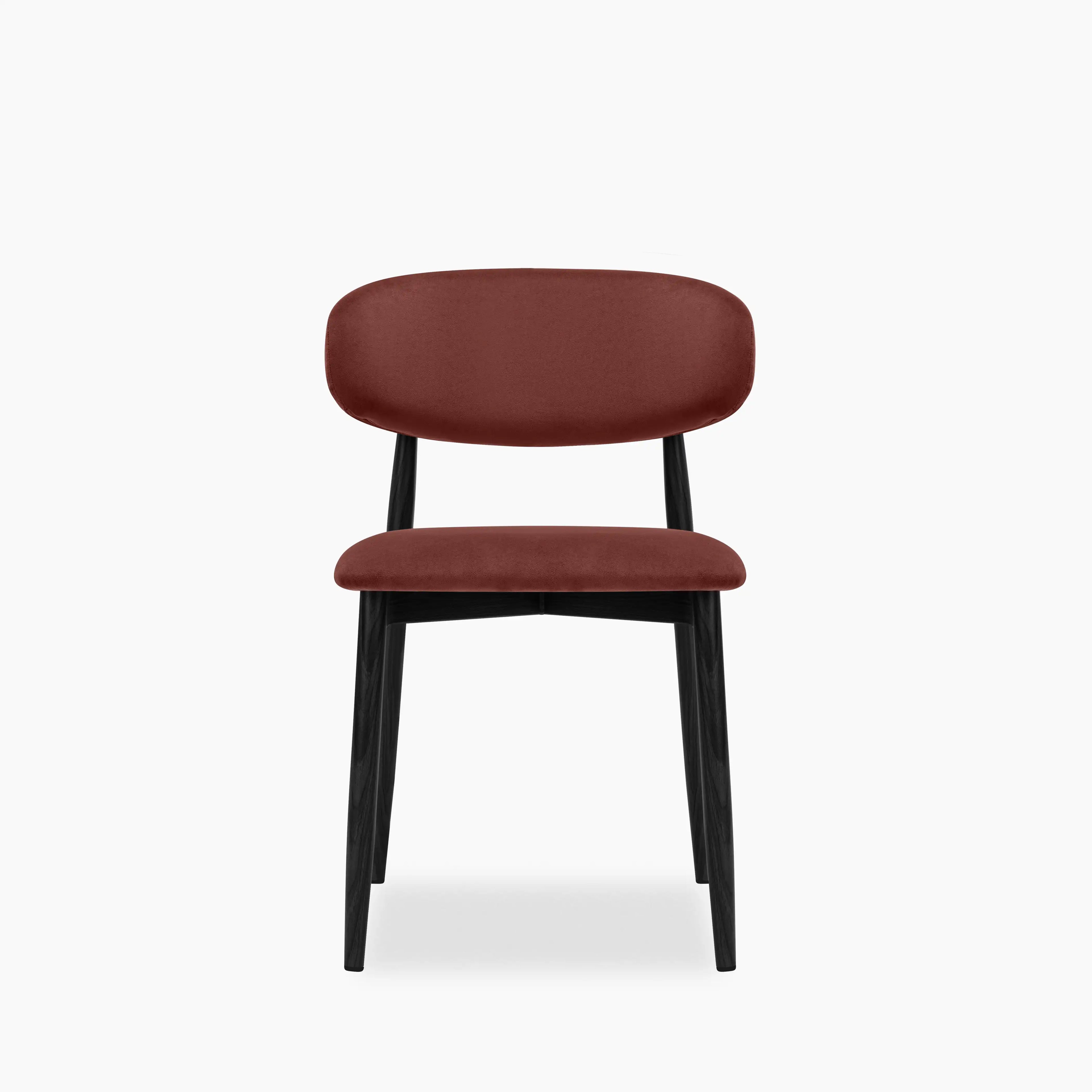 Halston Dining Chair | Rust Red Sustainable Velvet & Black