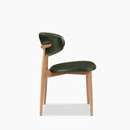 Halston Dining Chair | Vintage Green Faux Leather & Oak